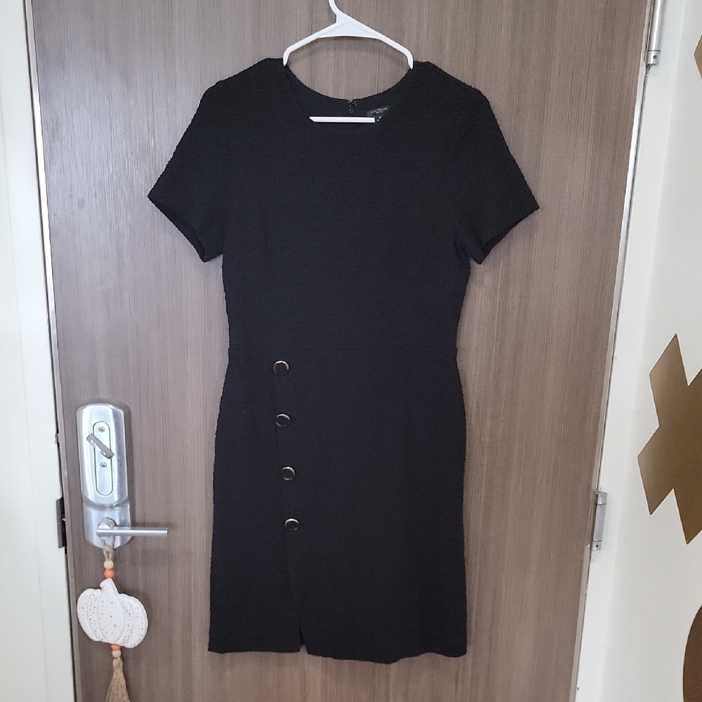 Ann TAYLOR Chic Black Button-Down Dress Sz 8P Petite